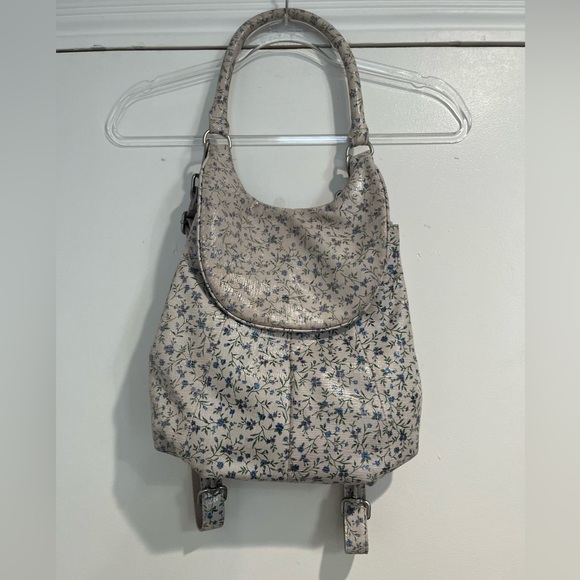 American Leather Co. White Floral Leather 2-1 Backpack Bag - Picture 3 of 11